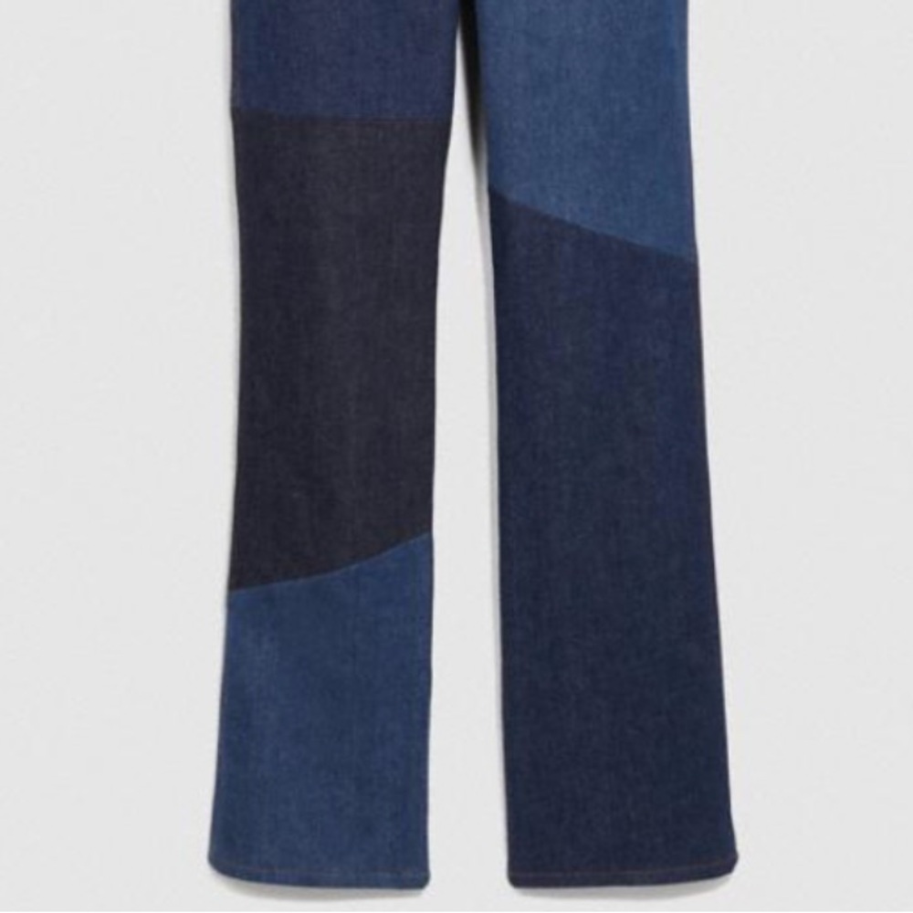 COACH 1941 PRETTY PUNK FLARE LEG JEANS MULTI PATCHWORK DENIM SIZE US 6 - Picture 4 of 4